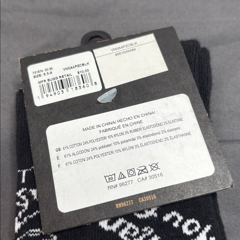Vans Black Long Sleeve Glow In The Dark. Black Logo Short Sleeve& Vans Crew 🧦 - Picture 13 of 13